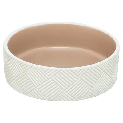 Trixie voerbak drinkbak patroon keramiek wit beige