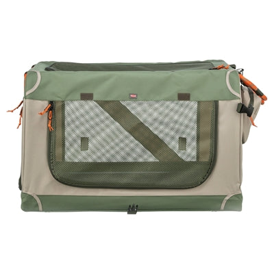 Trixie kennel comfy bench stof reismand olijfgroen beige