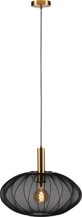 Lucide corina - hanglamp - ø 50 cm - 1xe27 - zwart - japandi