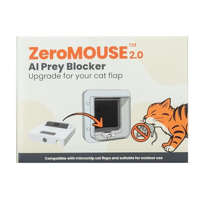 Zeromouse ™ 2.0 slimme ai uitbreiding voor microchip kattenluik met camera en app voorkomt prooien in huis