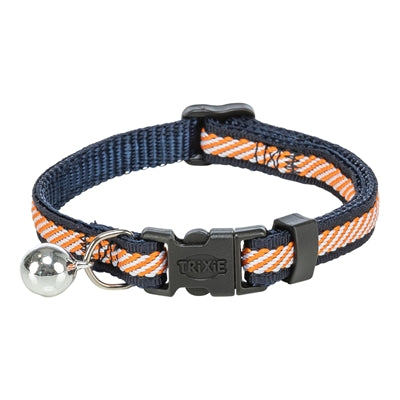 Trixie kattenhalsband gestreept blauw oranje
