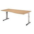 Bach desk hammerer ergonomic height adjustable c-leg beech 1800x1000x680-760mm