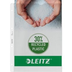 Leitz premium showtas a4 - 30% gerecycled plastic - 0,13 mm folie - 4-gaats - 100 stuks - transparant