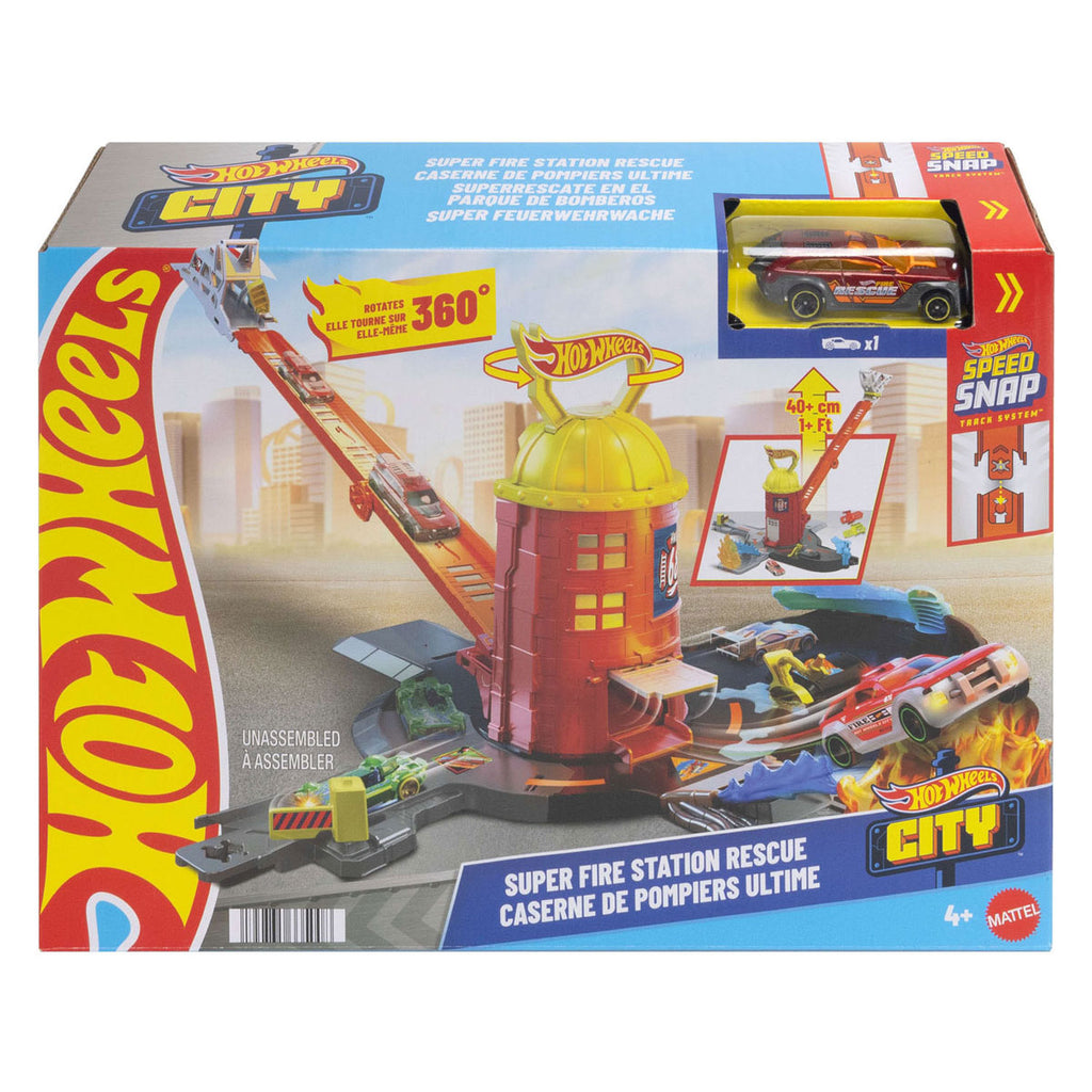 Hot wheels city superredding brandweerkazerne speelset en speelgoedauto