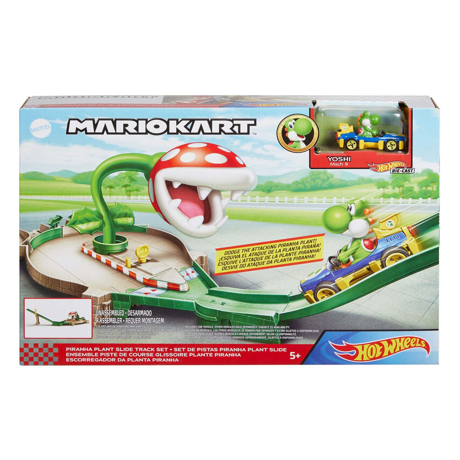 Heiße Räder Mario Kart Piranha Plant Race Track