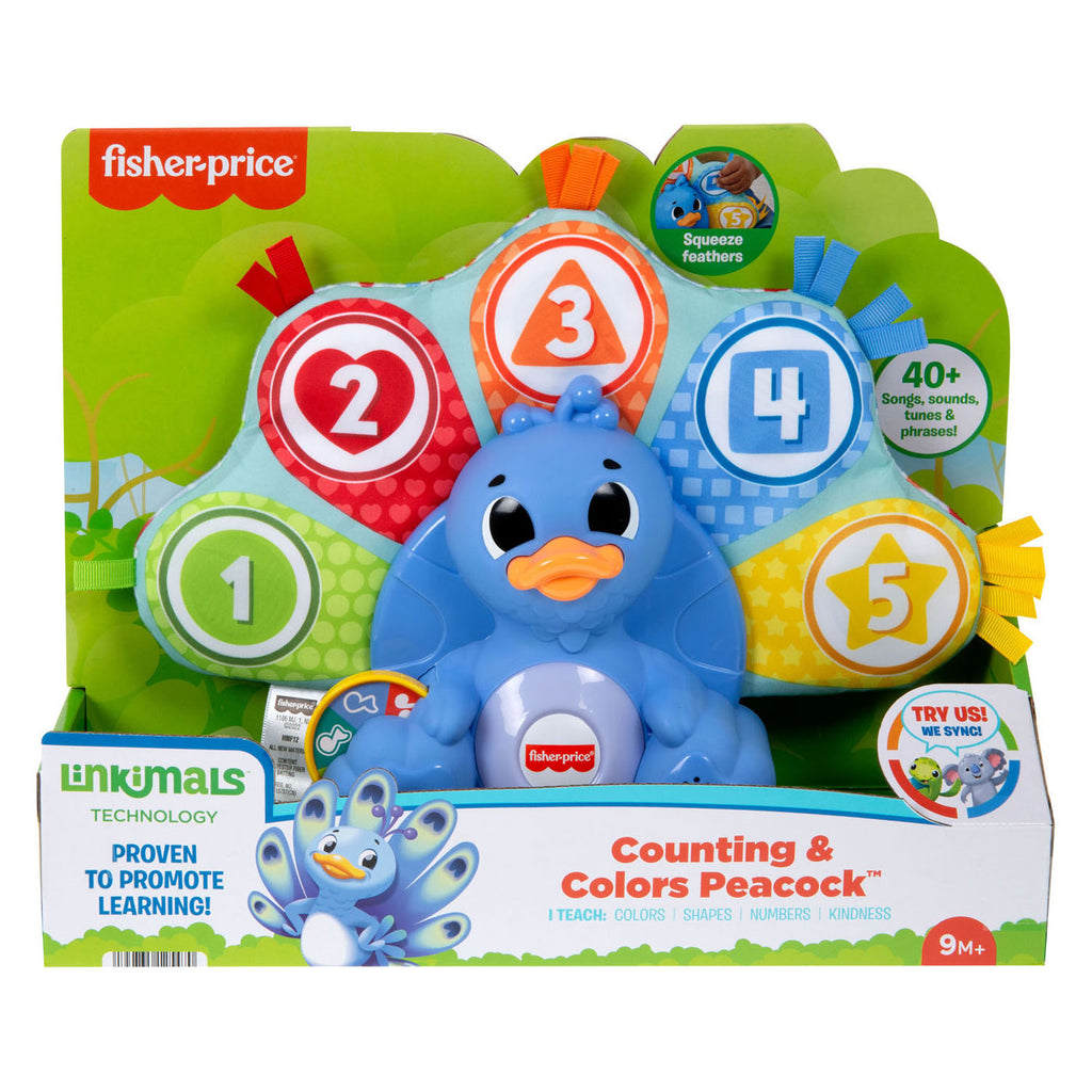 Fisher price linkimals tellen en kleuren pauw + licht en geluid