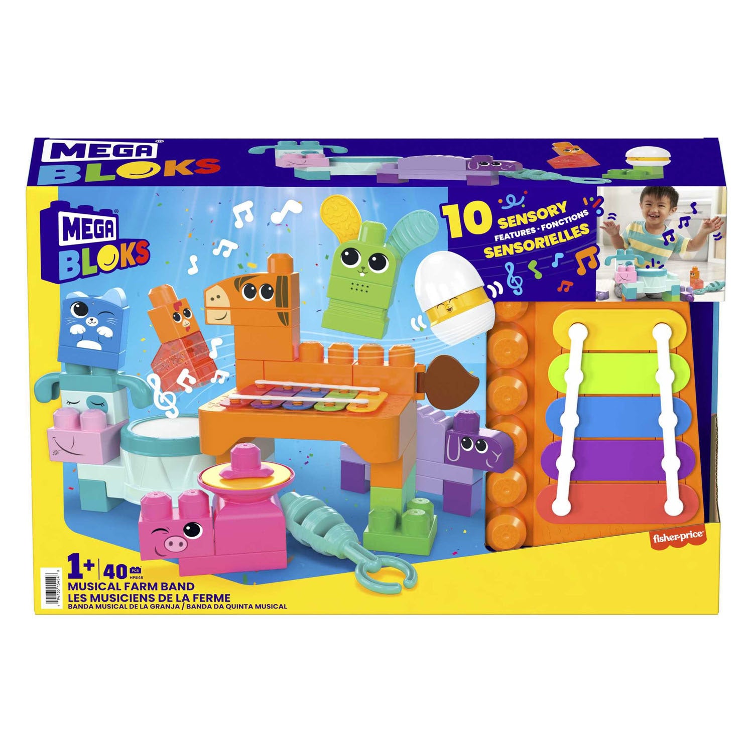 Mattel Mega Bloks Musikalische Tierband, 40 Teile