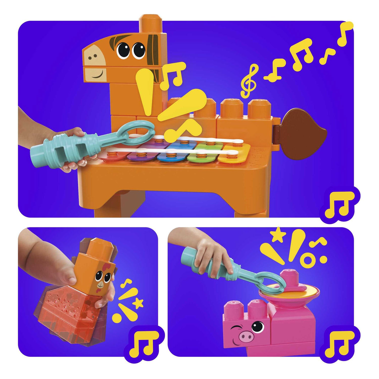 Mattel Mega Bloks Musikalische Tierband, 40 Teile