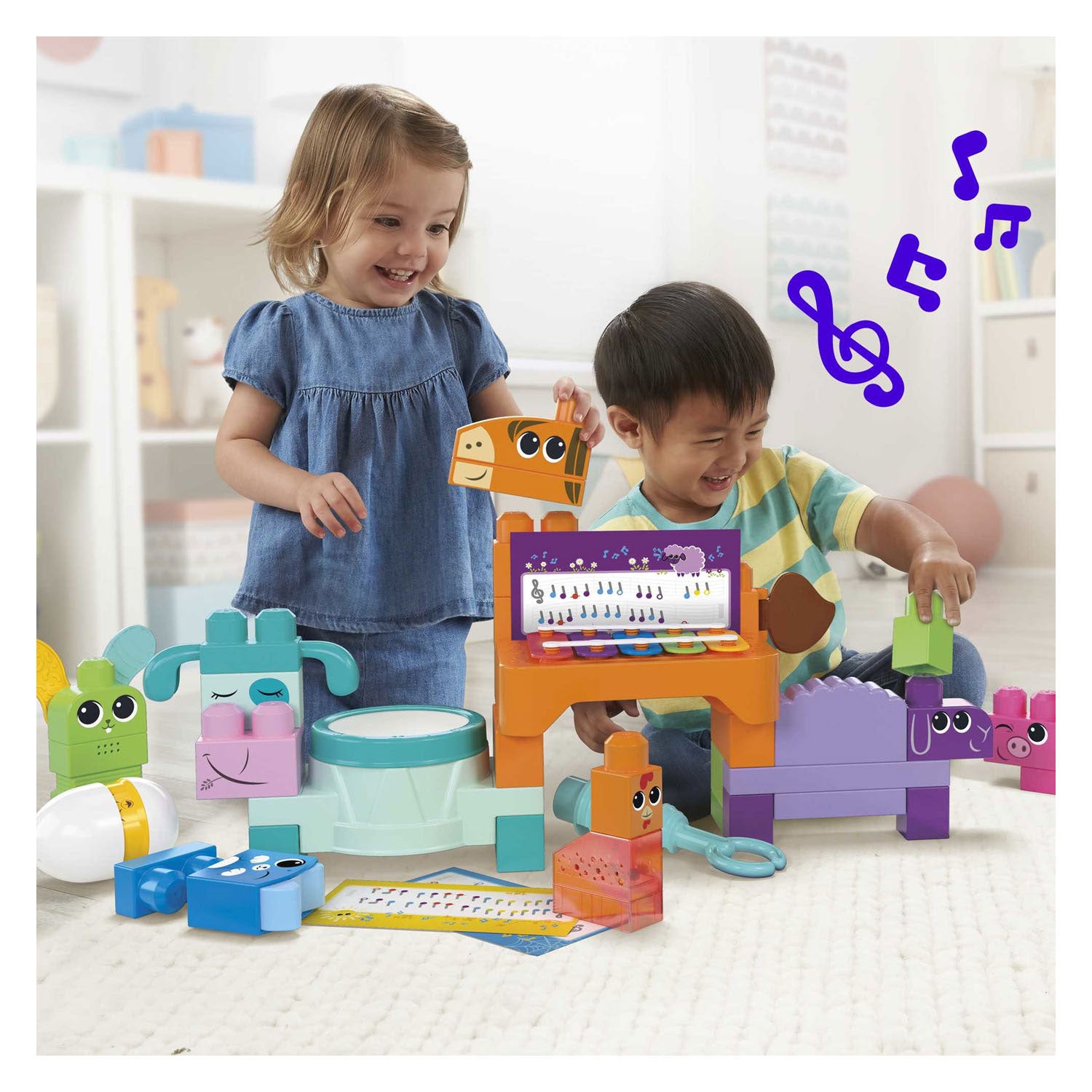 Mattel Mega Bloks Musikalische Tierband, 40 Teile