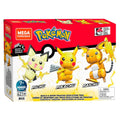 Pokémon Mega Construx Pokémon-Bausatz und das gleiche Pikachu-Entwicklungstrio
