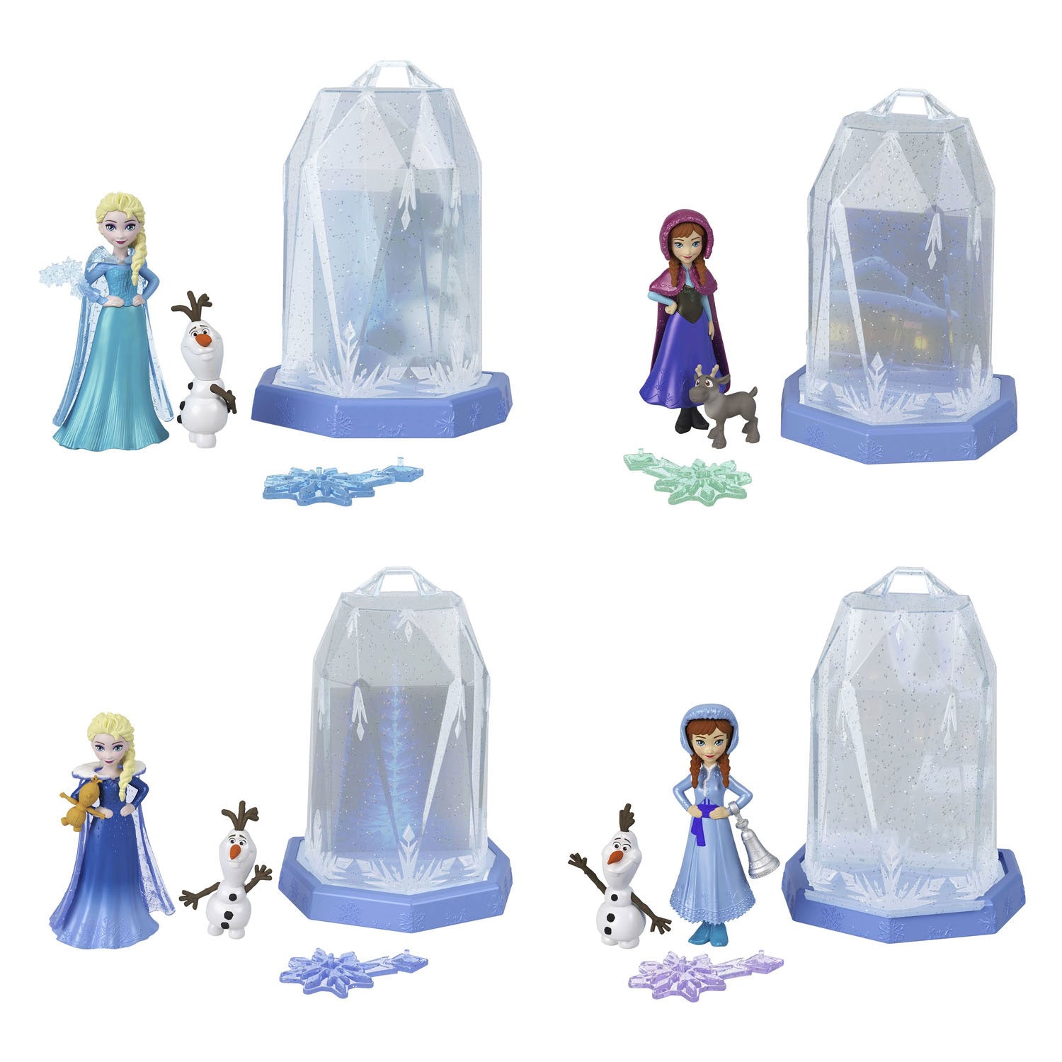 Mattel Disney Frozen Ice präsentiert die Modepuppen Elsa und Olaf.