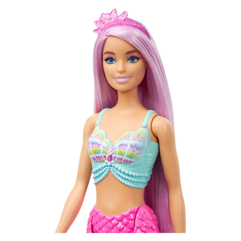 Mattel Meerjungfrauenpuppe mit Fantasie-Motiv – 18 cm langes Haar