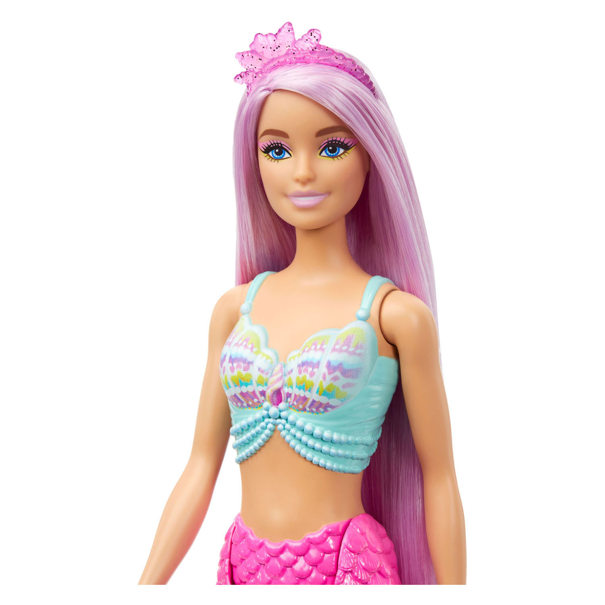 Mattel Meerjungfrauenpuppe mit Fantasie-Motiv – 18 cm langes Haar