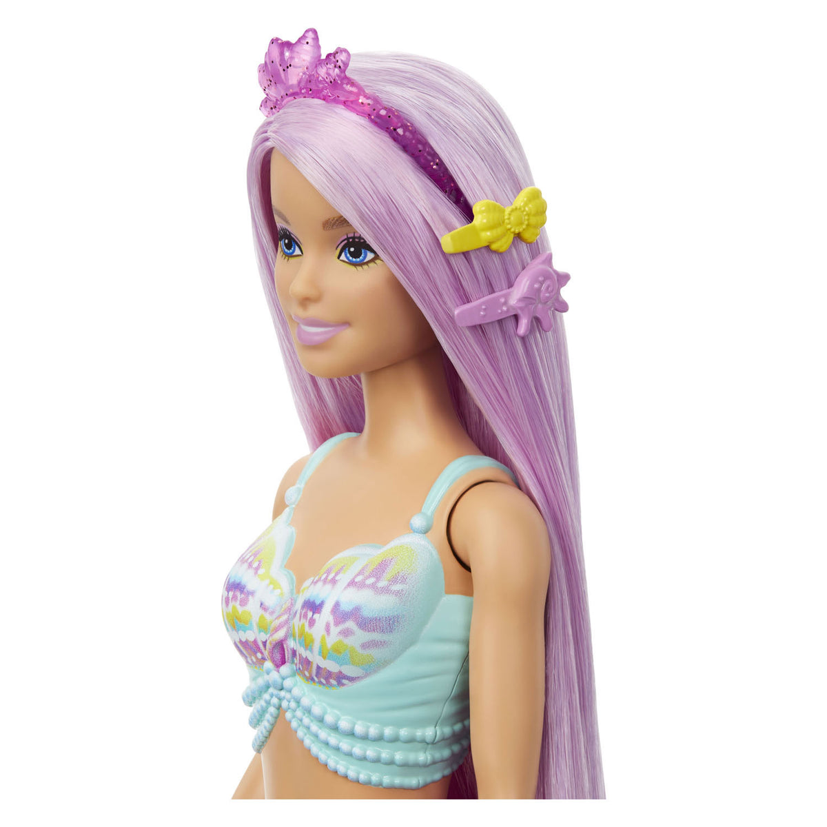 Mattel Meerjungfrauenpuppe mit Fantasie-Motiv – 18 cm langes Haar