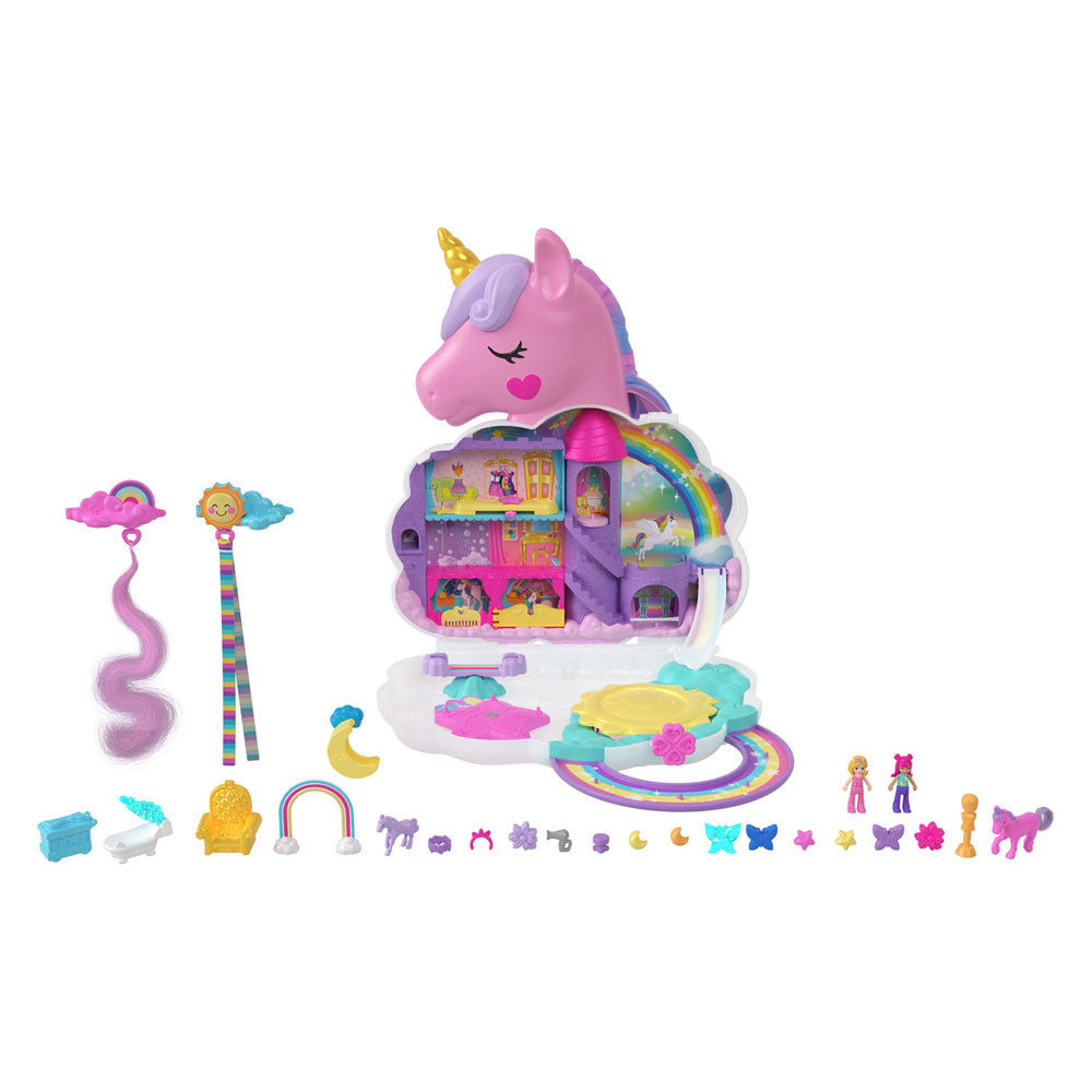 Mattel Polly Pocket Salon des Regenboog Einhorn-Spielset