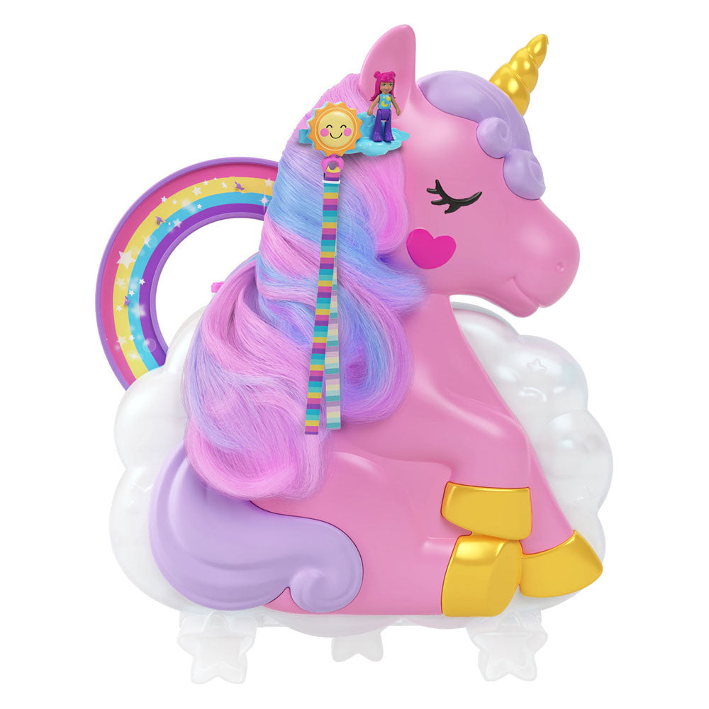 Mattel Polly Pocket Salon des Regenboog Einhorn-Spielset