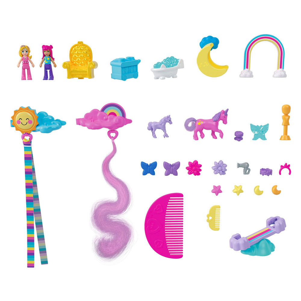Mattel Polly Pocket Salon des Regenboog Einhorn-Spielset