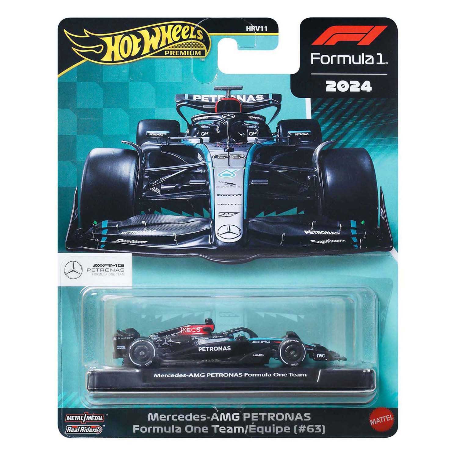 Hot wheels premium metalen formule 1 verzamelbaar speelgoed raceauto - george russell mercedes-benz