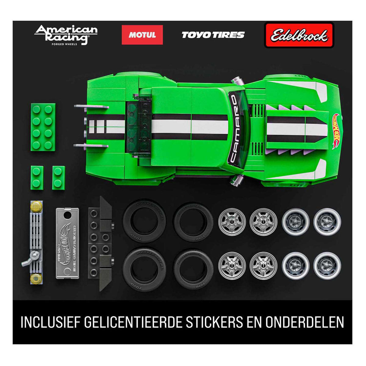 Brick shop mattel hot wheels speed serie - custom '68 camaro - bouwspeelgoed - 289 onderdelen