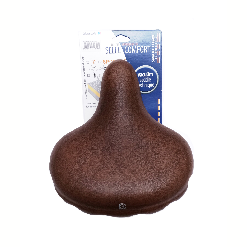 Selle comfort zadel retro xl bruin. met smart foam techniek, zonder strop