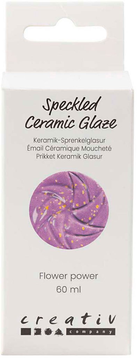 Creativ company https: www.cchobby.nl gespikkeld-keramiekglazuur-999-1060-c-dekkend-flower-power-60-ml-1-doosje
