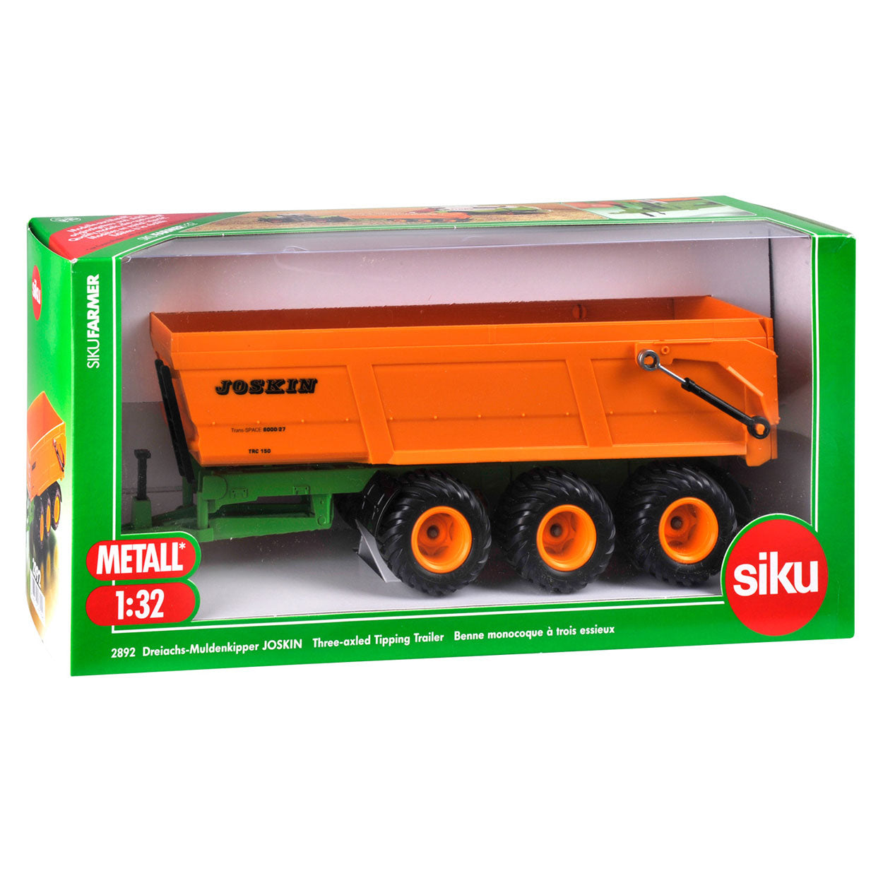 Siku 2892 Joskin Dreiradanhänger mit Kippaufbau 1:32
