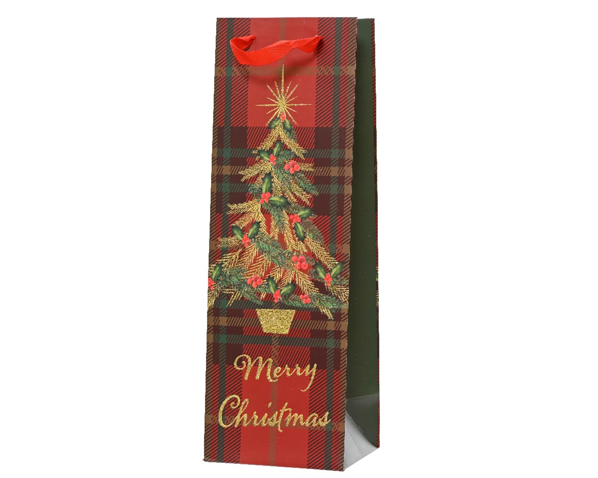 Decoris wijnflestas kerstboom rood