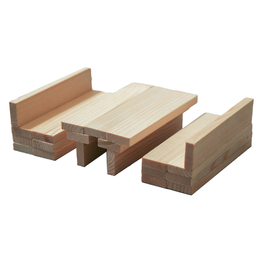 Bblocks houten plankjes in luxe houten kist 500 stuks