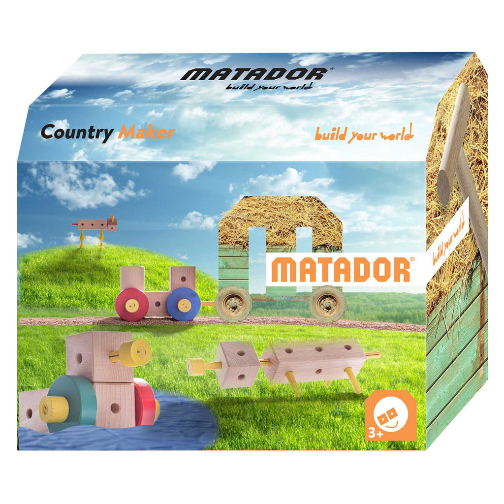Matador Maker Country Baukasten aus Holz, 38-teilig.