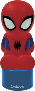 Lexibook spiderman nachtlampje en luidspreker voor de kinderkamer. kleurverandering. zacht licht. werkt op batterijen. blauw rood. ns01sp