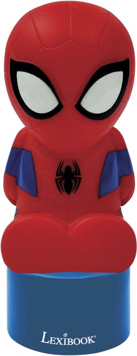 Lexibook spiderman nachtlampje en luidspreker voor de kinderkamer. kleurverandering. zacht licht. werkt op batterijen. blauw rood. ns01sp