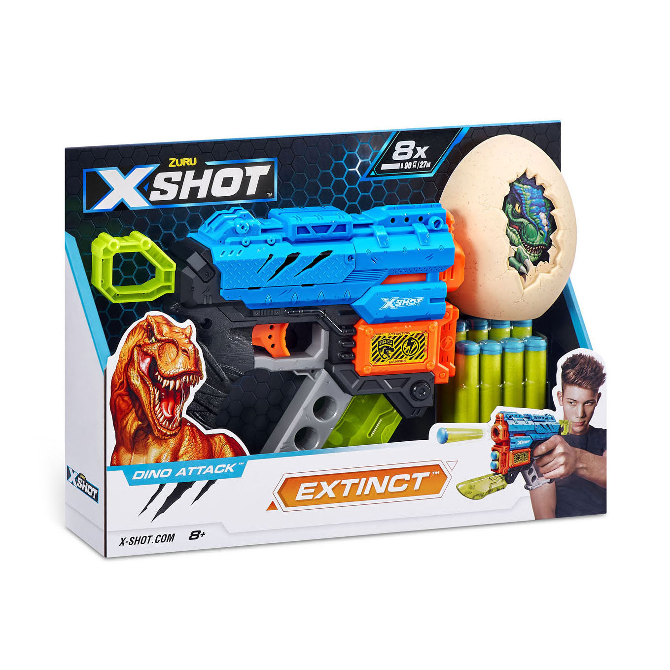 ZURU X-Shot Dino-Angriff Ausrottung mit 8 Pfeilen
