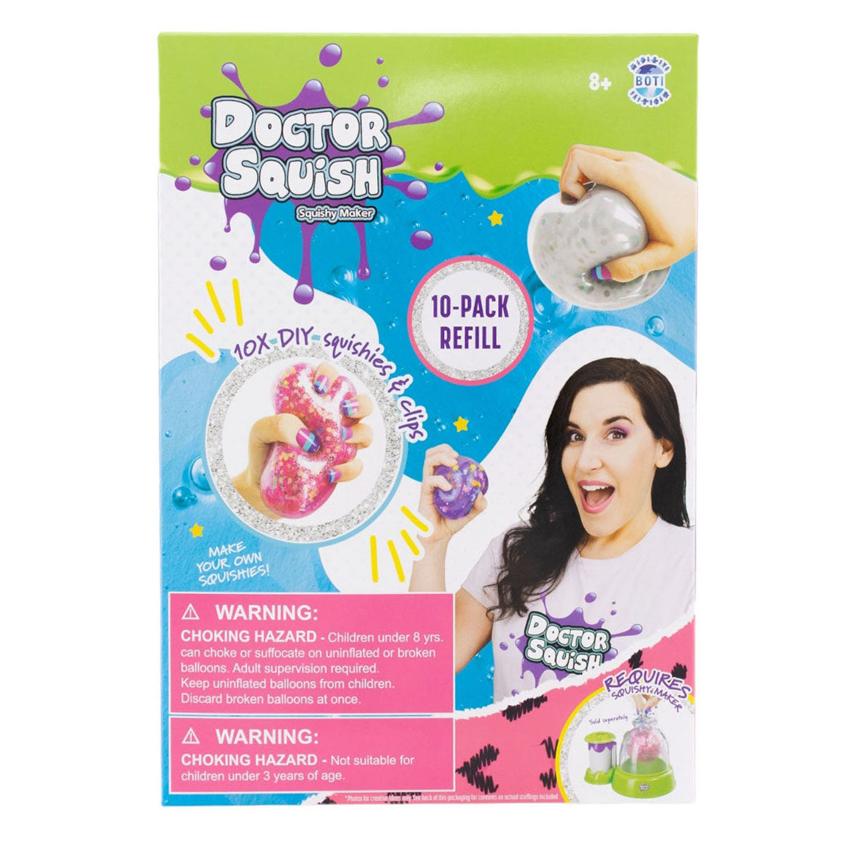 Boti Doctor Squish – Nachfüllpackung für Squishies – 10x TPR-Squishies, 10x Clips