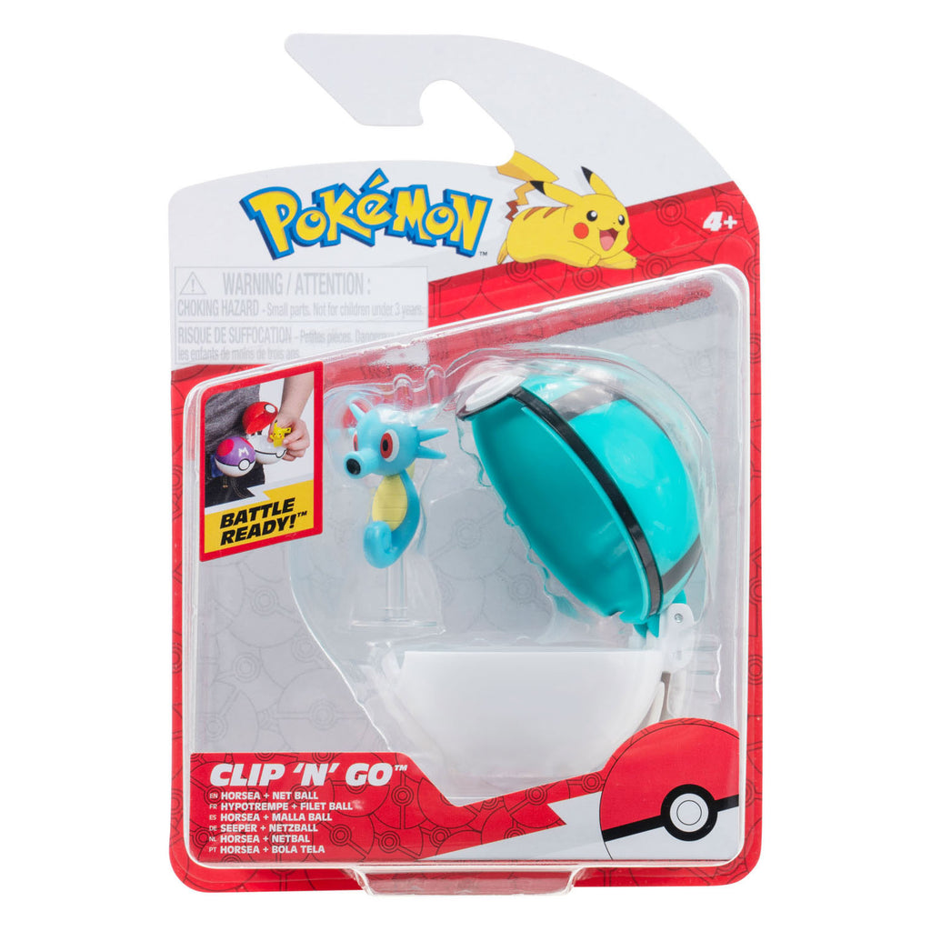 Boti Pokémon Clip 'n' Go Pferde- und Netzball-Spielset, 2 Teile.