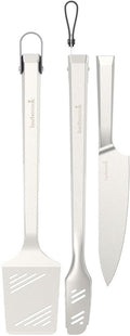 Barbecook premium set met spatel, chef mes en tang uit rvs 45.7cm