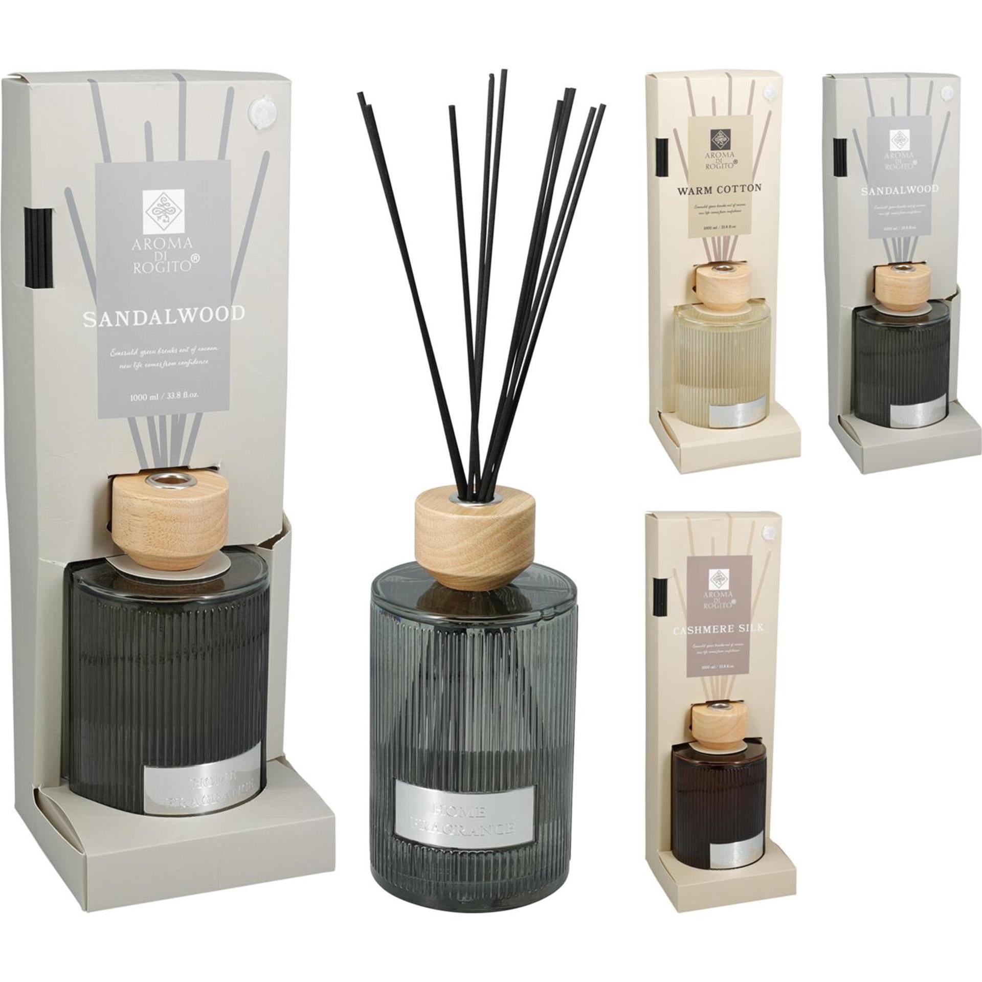 Home styling geurstokjes 1l in ribbelglas xl
