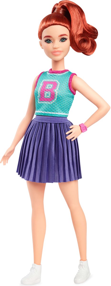 Barbie mattel fashionista look cheerleader-pop paars