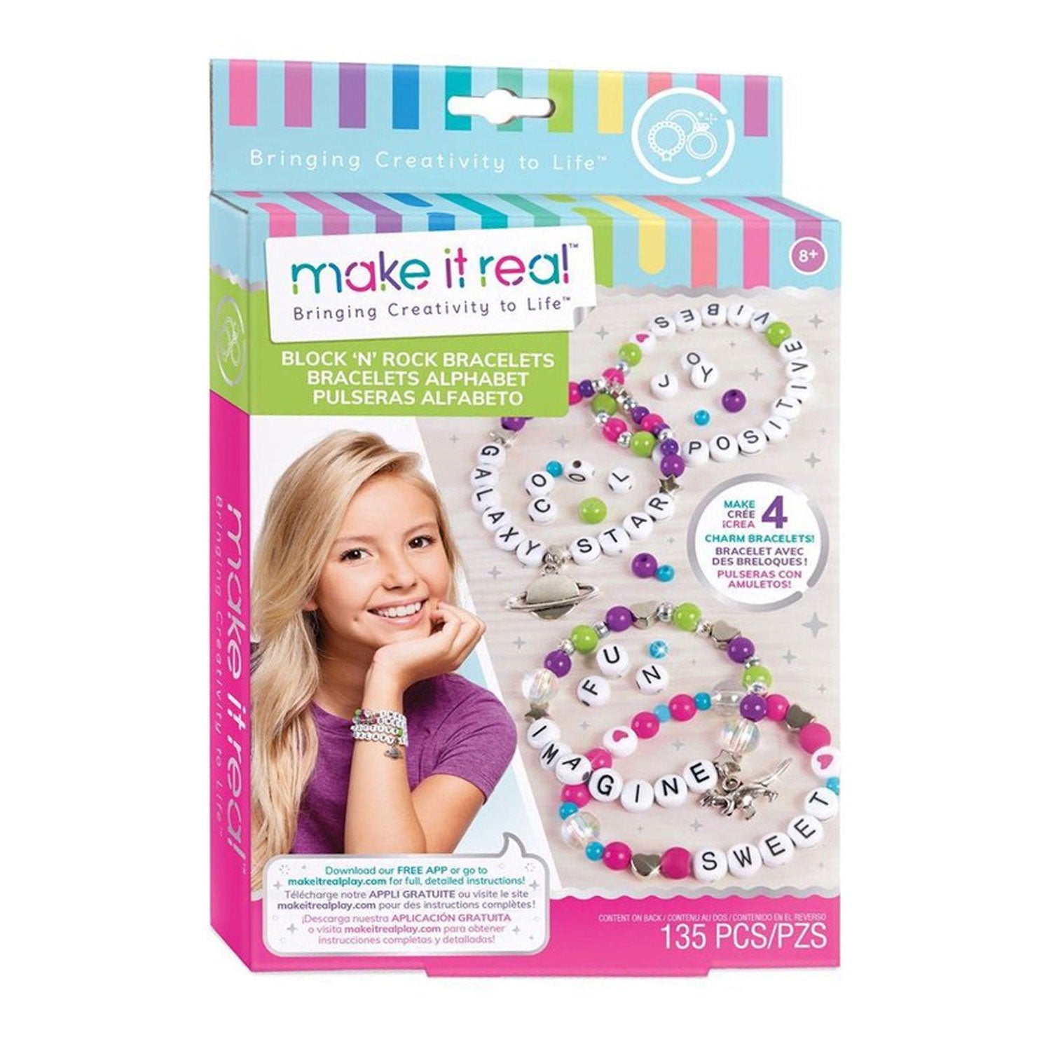 Make it real - diy blokletter sieradenset - maak 4 unieke armbanden met letters