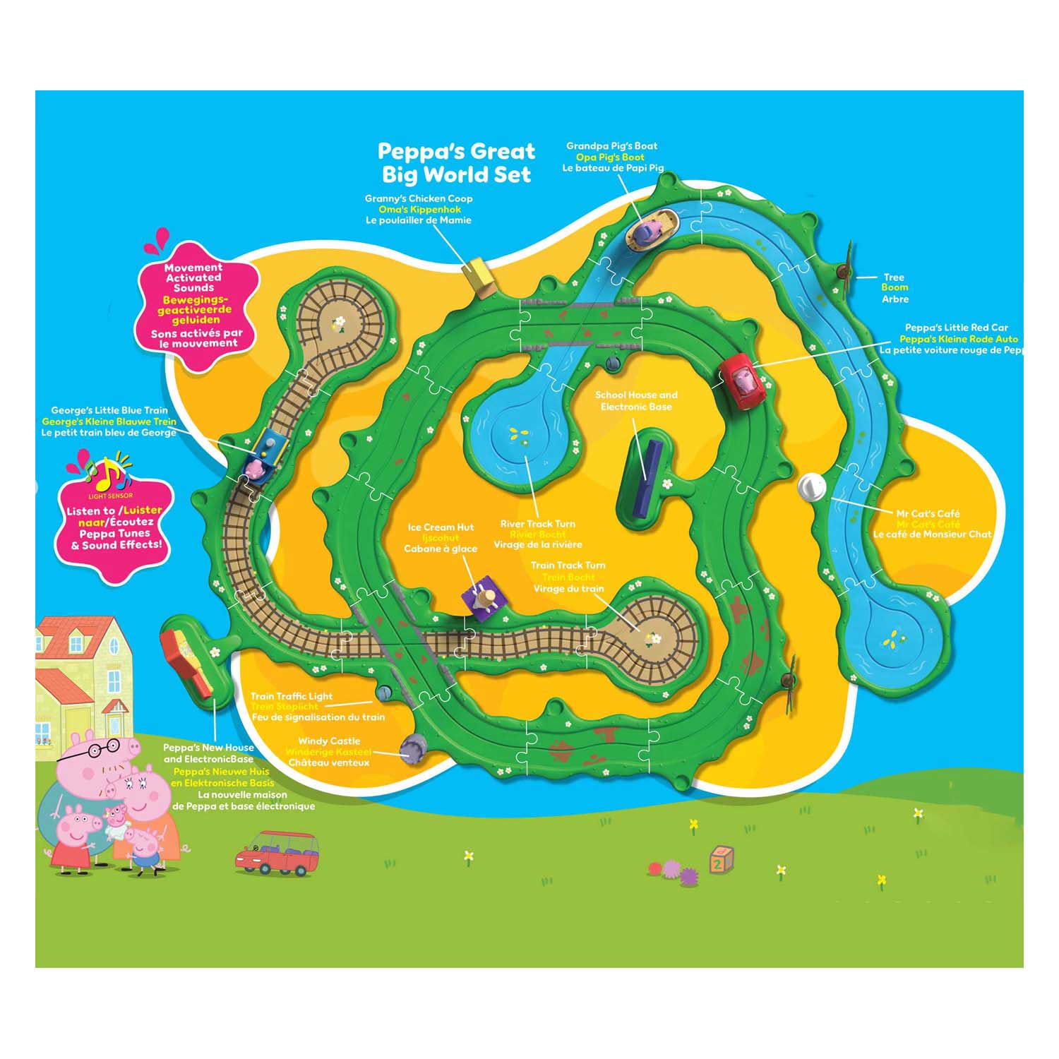 Spectron Peppa Pig saust herum - Peppas große große Welt Set