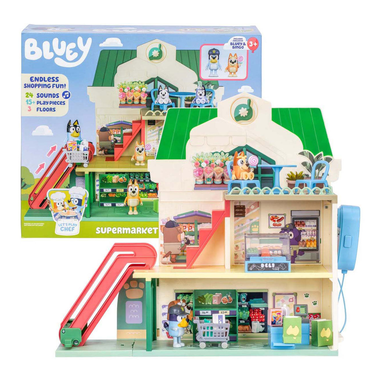 Spectron Bluey spielt Koch – Supermarkt-Spielset