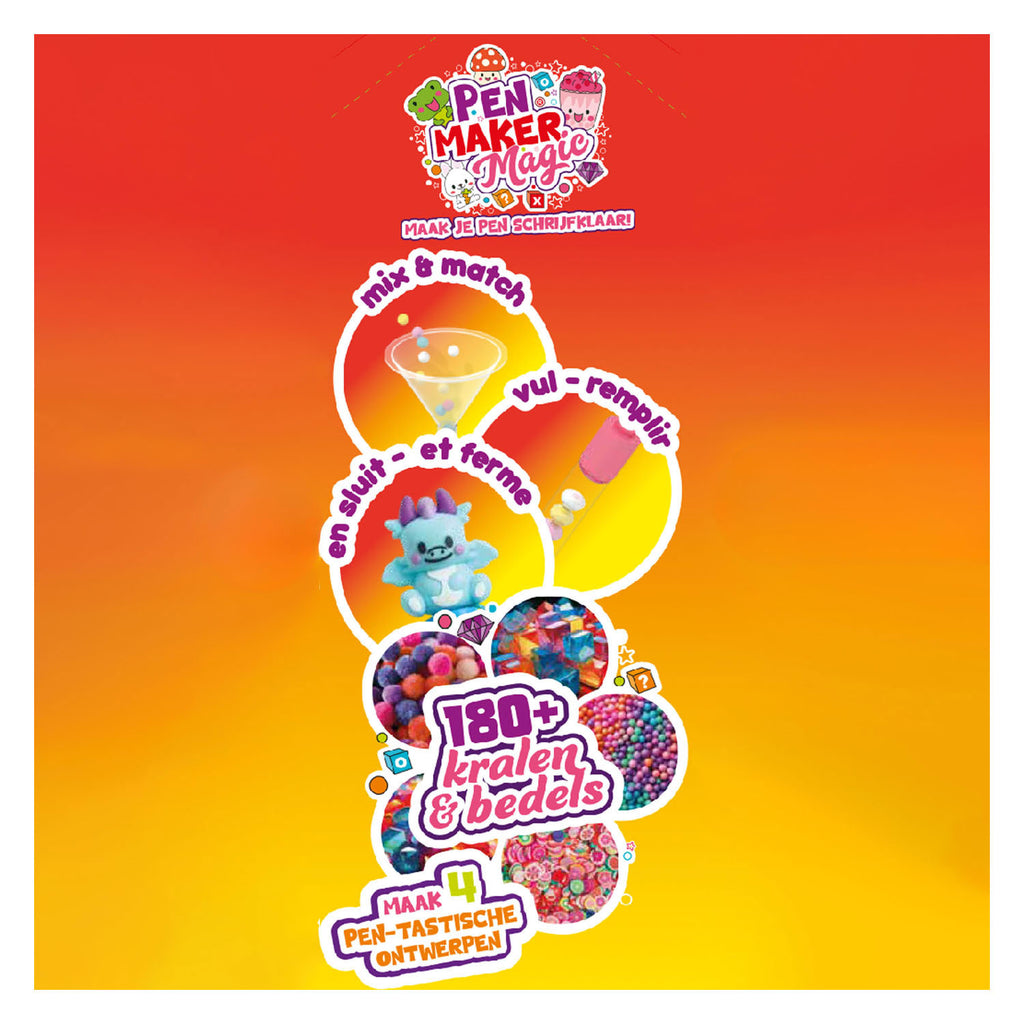 Gear2play pen maker magic - classic: magical - maak 4 unieke pennen met kralen, bedels en magische figuren