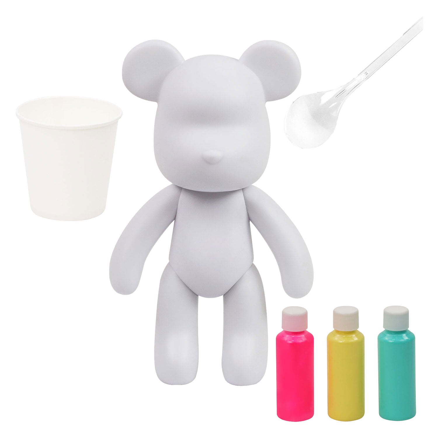 Gear2play pour palz large paint bear 'bubblegum pop' - gietverfset (roze, geel, turquoise)