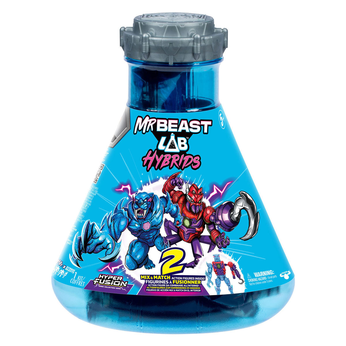 Spectron mrbeast lab hybrids - hyper fusion serie multipack – experimenteer en creëer 2 mix match actiefiguren