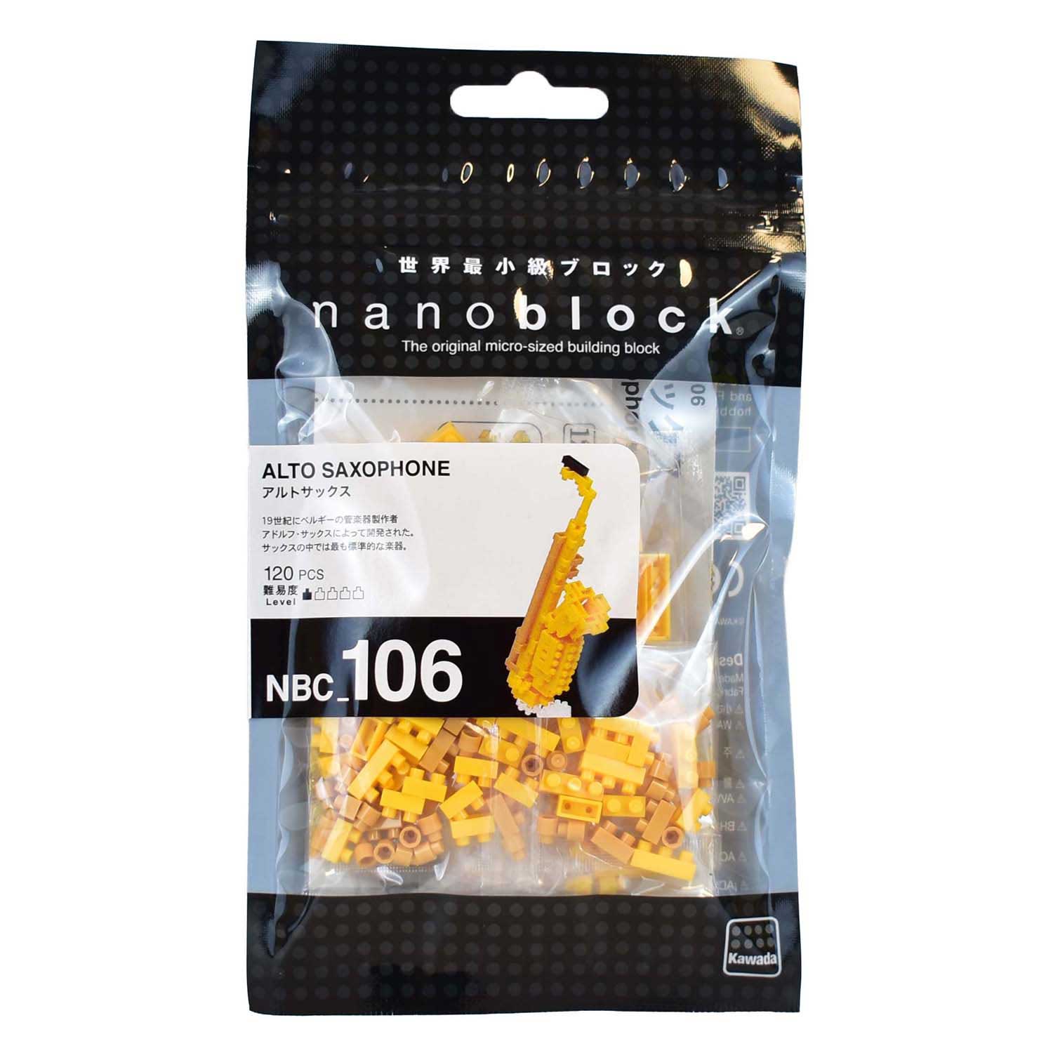 Nano Block Saxophon-Bausatz - 120 Teile.