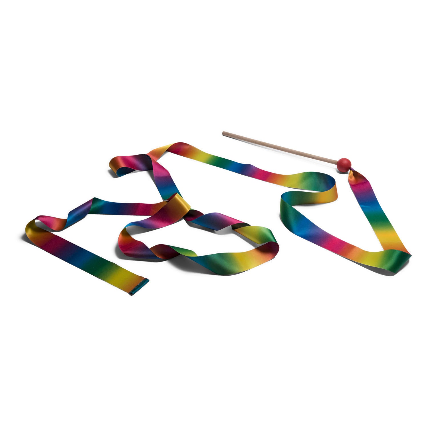 Bs toys danslint aan stok voor kinderen - gymnastieklint, turnlint - regenboog - 2 meter
