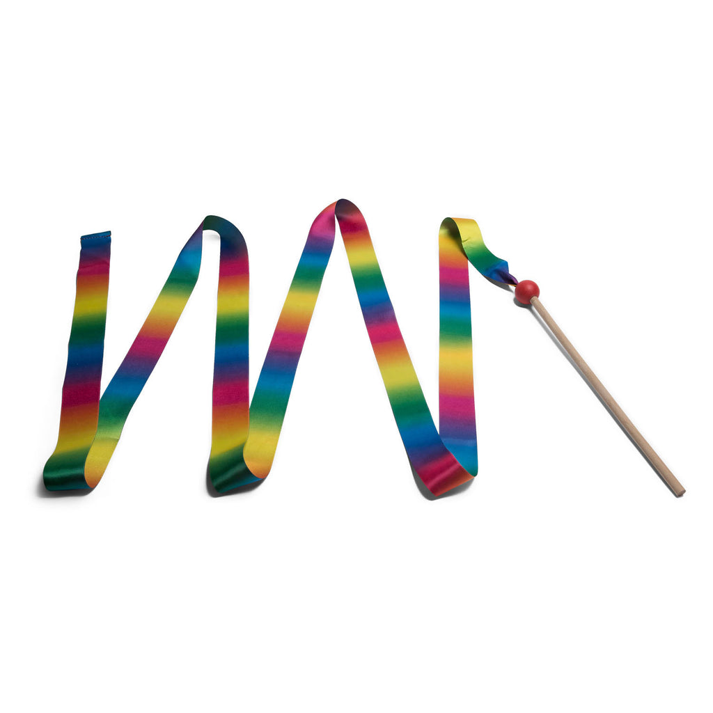 Bs toys danslint aan stok voor kinderen - gymnastieklint, turnlint - regenboog - 2 meter