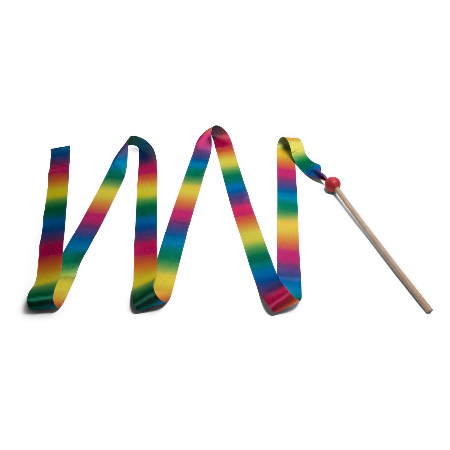Bs toys danslint aan stok voor kinderen - gymnastieklint, turnlint - regenboog - 2 meter