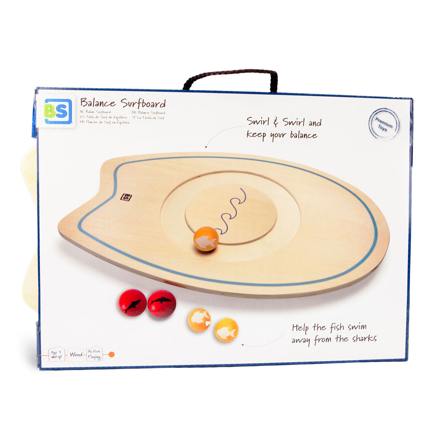 BS Toys Balance Surfboard Holz - Gleichgewichtsspiel