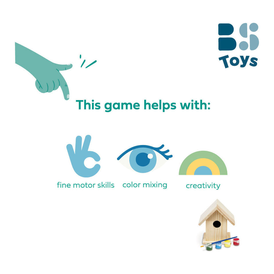 Bs Toys präsentiert hier sein eigenes Vogelhaus-Bauset aus Holz