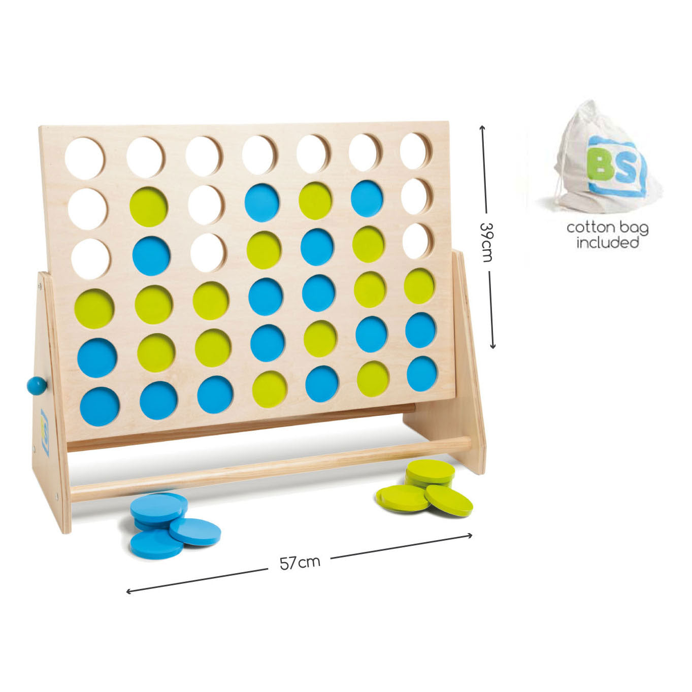 Bs Toys Mega-Holz-Match-Four-Spiel, 43-teilig